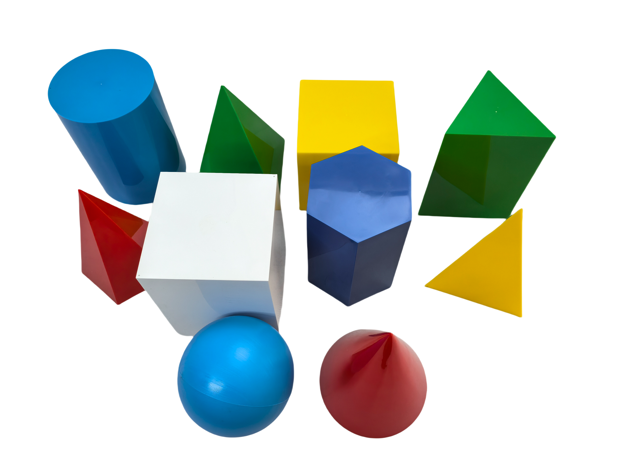 10pcs Plastic Geometry Model Set, Geometric Solids Blocks , Geometry Shapes Set